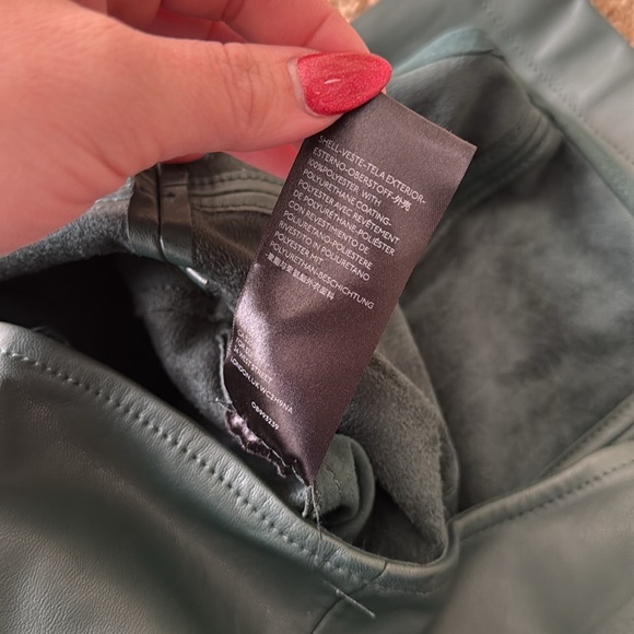 By Anthropologie Samira Dark Green Faux Vegan Leather Jumpsuit - Picture 8 of 11